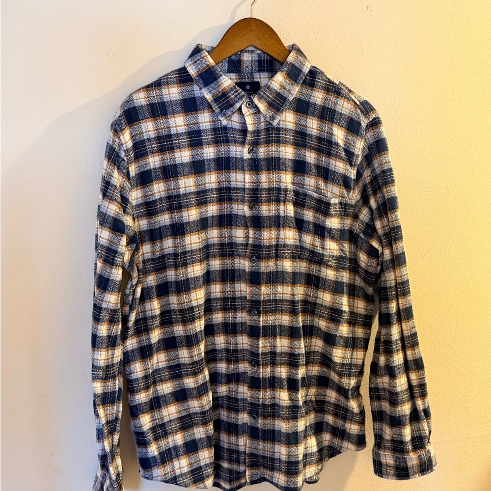 Ben Sherman Navy and Cream Checkered Shirt